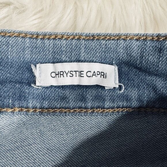 Nine West Chrystie Capri Jeans 10 (32x22) Blue High Mid Denim Stretch Womens - Picture 5 of 11